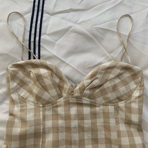 Zara Beige Gingham dress